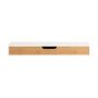 Hanging wall shelf with drawer 60x24x8cm., light brown/white