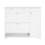 Shoe cabinet 120x26x111cm., white/silver color