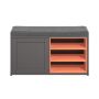 Hallway bench 80x36x43cm., dark gray/orange color
