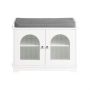 Hallway bench 60x35x45cm., white/gray