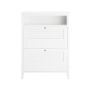 Shoe cabinet 80x25x108cm., white/silver color
