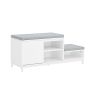 Hallway bench 100x35x45cm., white/gray