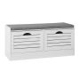 Hallway bench 97x30x46cm., white/gray
