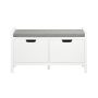 Hallway bench 91x30x50cm., white/gray