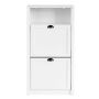 Shoe cabinet 60x24x110cm., white/black