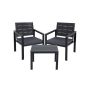 Garden furniture set 3 pcs, black
