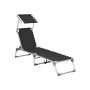 Folding lounger, black