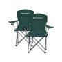Camping chair set, 2 pcs. with drink holder, dark green