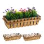 Lillekastide komplekt Relaxdays 10037613.0, 3 tk, Pruun, 45 × 12 × 19,5 cm