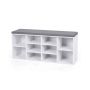Padded shoe bench, white-gray