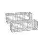 Set of 2 gabions 100x30x30cm., silver color