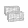 Set of 2 gabions 100x50x50cm., silver color