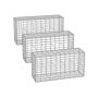 Set of 3 gabions 100x50x30cm., silver color