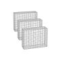 Set of 3 gabions 100x80x30cm., silver color