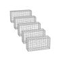 Set of 5 gabions 100x50x30cm., silver color