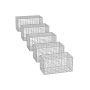 Set of 5 gabions 100x50x50cm., silver color