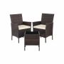 Garden furniture set made of polyrattan, brown/beige