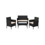 Garden furniture set made of PE polyrattan, black
