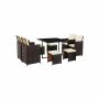 Garden furniture set made of PE polyrattan, brown/beige