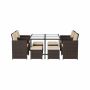 Garden furniture set made of PE polyrattan, brown/beige