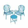 Outdoor furniture set, blue