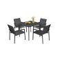 5-piece garden furniture set, black