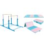 Gymnastics bars and mat set, 11 positions, 250 × 140 × 132 cm