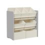 Children's shelf with storage boxes 29.5x62.5x60cm., gray/cream color