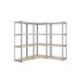 Storage shelf 40x216x160cm., light brown/silver color