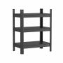 3-tier small metal shelf, black