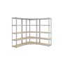 Storage shelf 40x250x180cm., light brown/silver color
