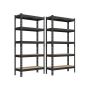 Set of 2 storage shelves 30x75x150cm, black