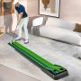 Golf putting practice mat, with automatic ball return, Green, 250 × 30 cm