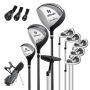 Golf set, left-handed, 460CC driver, 8 clubs, Gray, 83 × 51 × 96 cm