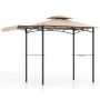Grill gazebo with side curtain, 318 x 153 cm, beige