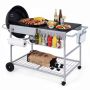 Grill cart, adjustable, 141 × 62.2 × 80 cm