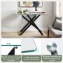 Tempered glass console table with chrome frame, 8 mm