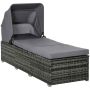 Outsunny sunbed 195x65x40cm., dark gray/gray color