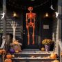 Halloween decoration - skeleton with pumpkin head, 62 × 14 inches
