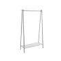 Steel clothes rack with shelf, silver color