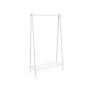 Steel clothes rack with shelf, white