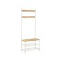 Clothes rack with shoe shelf, white