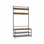 Clothes rack with shoe shelves and bench HSR410B01