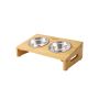 Dog bowl with bamboo frame, 2 bowls PRB01N