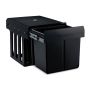 Встраиваемое ведро Relaxdays 10031540.0, тройное, 2 × 8 л + 15 л, Чёрное, 34,3 × 35,1 × 48 см