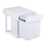 Sisseehitatav jäätmete sortimissüsteem Relaxdays, 2 × 20 l, Valge, 34 × 41,3 × 51,8 cm