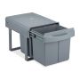 Sisseehitatav prügikast Relaxdays 10031542.0, 2 × 15 l, 34 × 34,6 × 51,8 cm