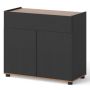 Cupboard, 1 drawer, 2 doors, Black, 80 × 35 × 70 cm