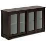 Sideboard, 2 sliding doors, White/black/brown/gray, 107 × 64 × 33 cm