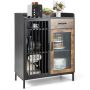 Cupboard, Drawer and compartments, Brown/black, 80 × 40 × 100 cm